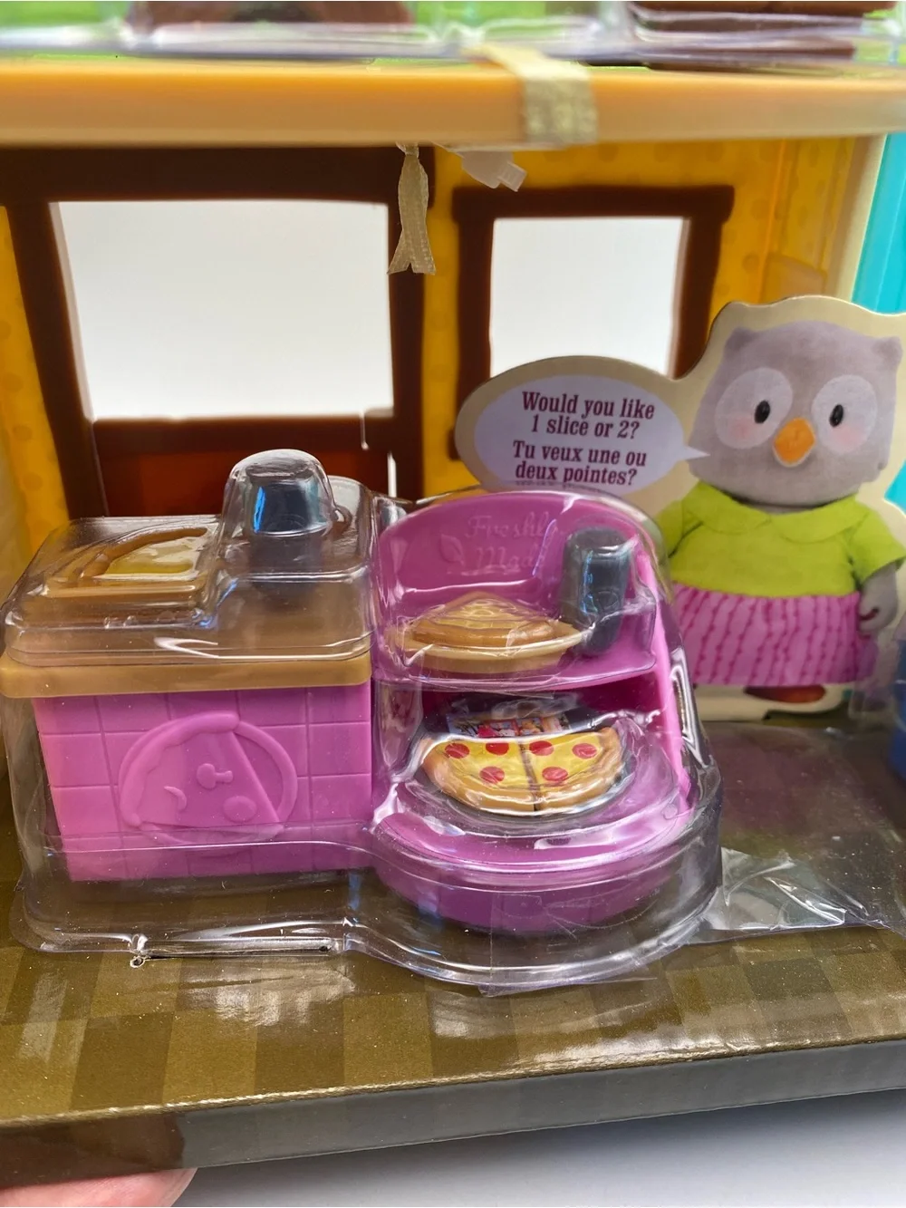 Li'l Woodzeez Post'n Pizza Shop Playset — Green & Pink